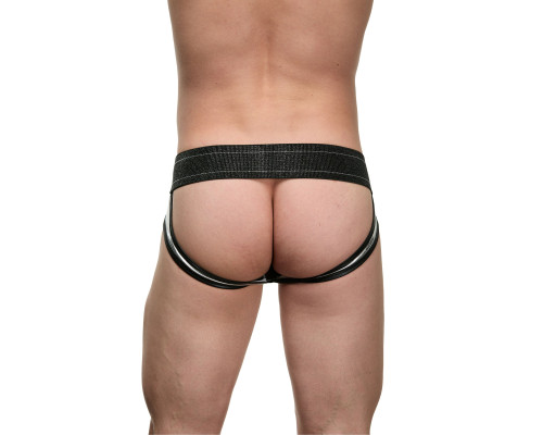 Мужские блестящие серебристо-черные трусы-джоки