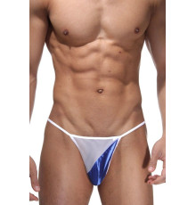 Двухцветные трусы-стринги с блестящей вставкой