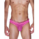 Мужские трусы-слипы из мягкой полупрозрачной ярко-розовой ткани