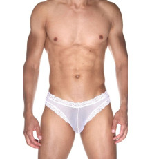Белые полупрозрачные трусы-бразилиана