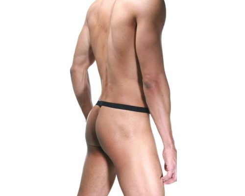Пикантные мужские трусы-стринги с серебристыми кольцами