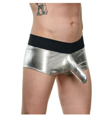 Мужские блестящие трусы-боксеры с кармашком под член