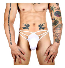 Белые сексуальные трусы-стринги на тонких бретелях