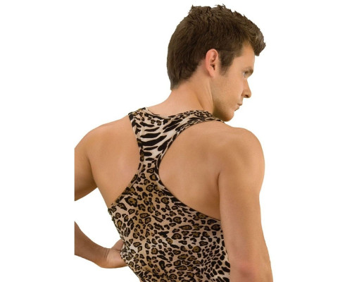 Мужская майка-борцовка с леопардовым принтом