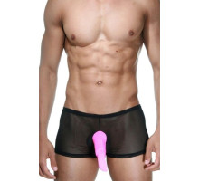 Черные боксеры с розовой вставкой