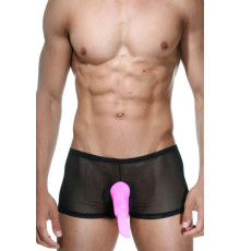 Черные боксеры с розовой вставкой
