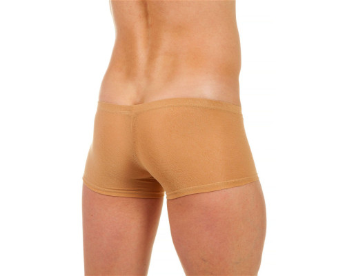 Бежевые трусы-хипсы с текстурой в виде роз на ткани Beige Rose Boxer