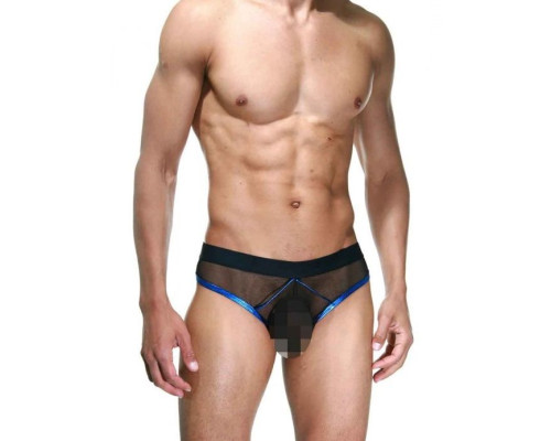 Мужские полупрозрачные трусы-слипы с контрастным кантом