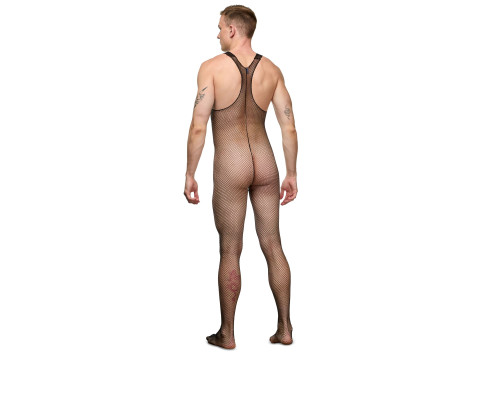 Черный мужской кэтсьюит-сетка