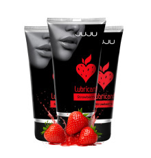 Набор из 3 съедобных лубрикантов JUJU со вкусом клубники