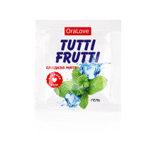 Пробник гель-смазки Tutti-frutti со вкусом мяты - 4 гр.