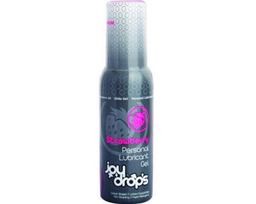 Смазка на водной основе со вкусом клубники JoyDrops Strawberry - 100 мл.