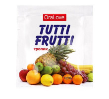 Пробник гель-смазки Tutti-frutti со вкусом тропических фруктов - 4 гр.