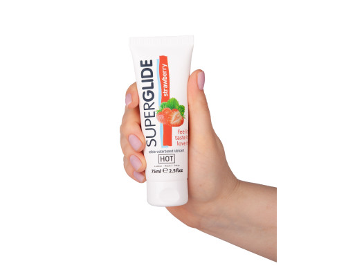 Гель на водной основе с ароматом клубники - 75 мл.