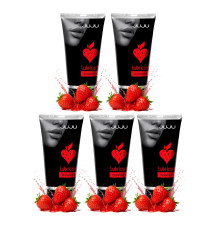 Набор из 5 съедобных лубрикантов JUJU со вкусом клубники