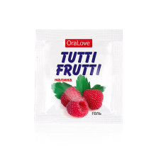 Пробник гель-смазки Tutti-frutti с малиновым вкусом - 4 гр.