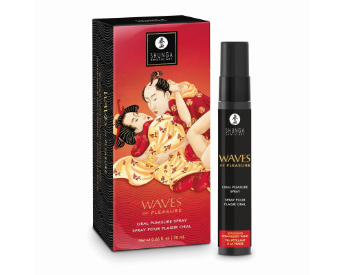 Оральный спрей Waves of Pleasure с ароматом клубники и шампанского - 20 мл.
