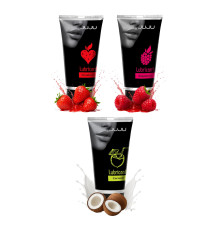 Набор из 3 съедобных лубрикантов JUJU (клубника, малина, кокос)