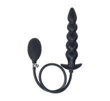 Черная анальная елочка с функцие расширения Beaded Inflatable Silicone Anal Plug