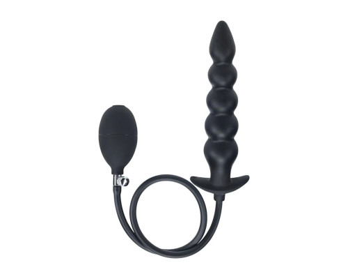 Черная анальная елочка с функцие расширения Beaded Inflatable Silicone Anal Plug