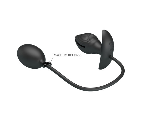 Черный анальный эспандер с вибрацией Manson - 9,6 см.