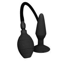 Чёрная анальная пробка с функцией расширения MENZSTUFF SMALL INFLATABLE PLUG- 12,5 см.