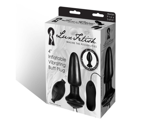 Надувная вибрирующая анальная пробка  Inflatable Vibrating Butt Plug - 10,2 см.