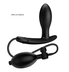 Черный анальный силиконовый стимулятор с функцией расширения Drake - 7,8 см.