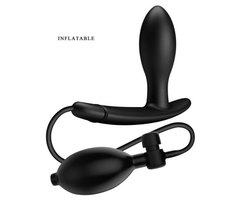 Черный анальный силиконовый стимулятор с функцией расширения Drake - 7,8 см.