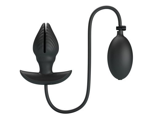 Черный анальный эспандер с вибрацией Manson - 9,6 см.