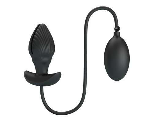 Черный анальный эспандер с вибрацией Manson - 9,6 см.