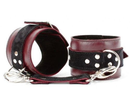 Бордовые наручники Ladys Arsenal на карабинах