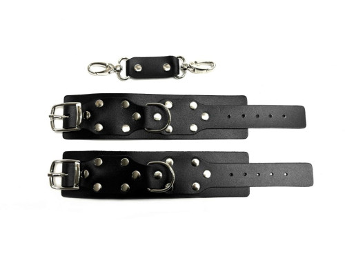 Черные кожаные наручники Sex Game