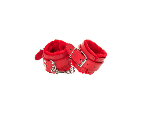 Красные наручники Anonymo из искусственной кожи