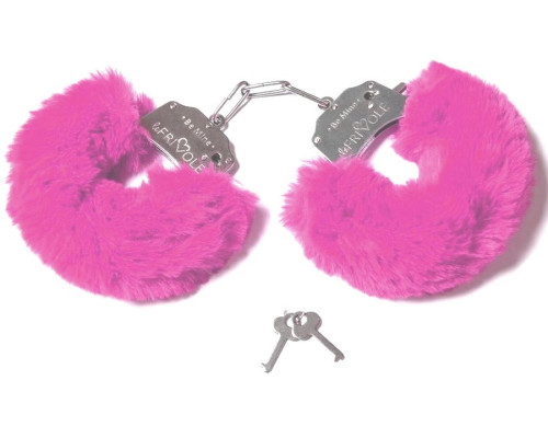 Шикарные наручники с пушистым розовым мехом