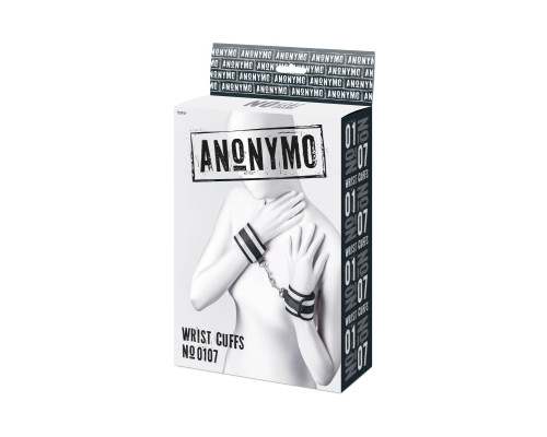 Серебристо-черные наручники Anonymo