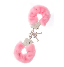 Металлические наручники с розовой меховой опушкой METAL HANDCUFF WITH PLUSH PINK