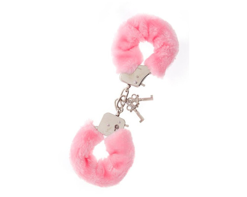 Металлические наручники с розовой меховой опушкой METAL HANDCUFF WITH PLUSH PINK