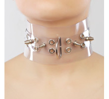 Прозрачный ошейник с шипами