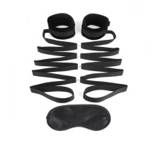 Чёрные манжеты для фиксации на кровати Bondage Bed Strap