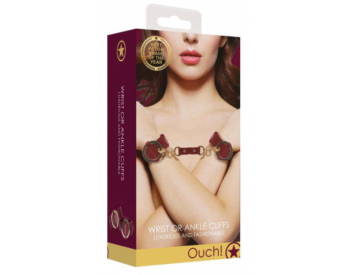 Бордовые наручники Halo Wrist   Ankle Cuffs