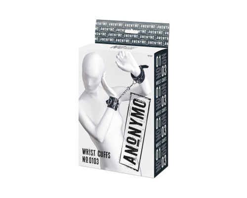 Черные наручники Anonymo на сцепке