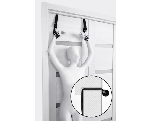 Черно-серебристые фиксаторы для рук на дверь Anonymo