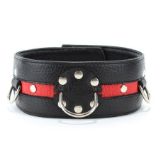 Черно-красный ошейник на пряжке