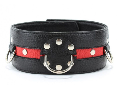 Черно-красный ошейник на пряжке