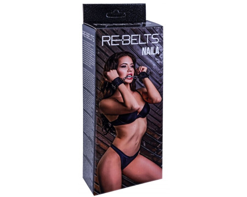 Черные кожаные наручники Naila