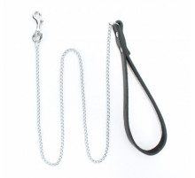 Металлический поводок с кожаной ручкой