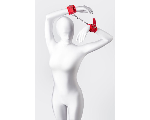 Красные наручники Anonymo из искусственной кожи