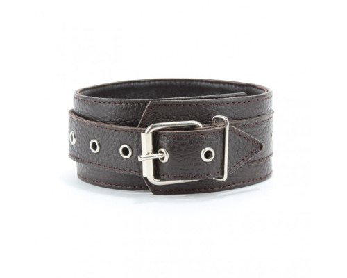 Широкий черный ошейник из мягкой кожи