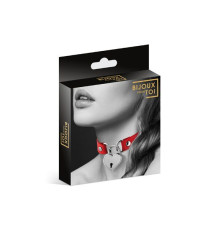 Красный чокер с замком в форме сердца